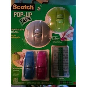 SCOTCH Pop-Up Tape 2 Deskgrip, 2 Handband Dispensers, 15 Refills 1125 Tape Strip